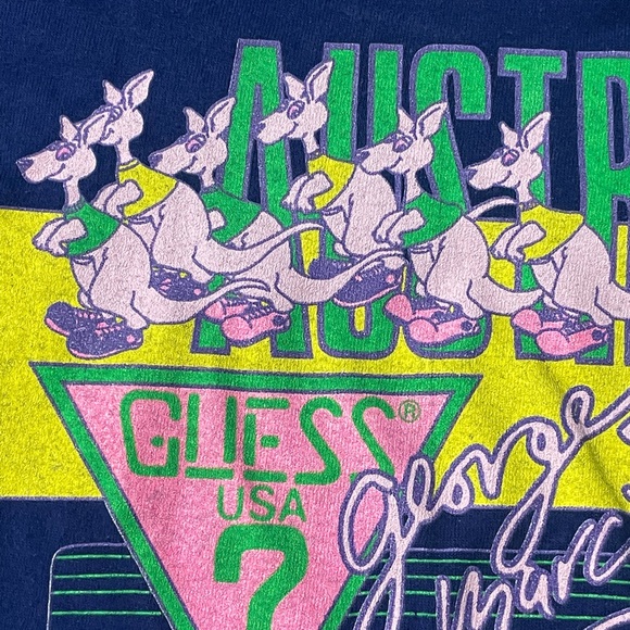 Vintage 1989 Men’s L Guess Jeans USA Single Stitch Graphic T-Shirt Rare - Picture 3 of 9